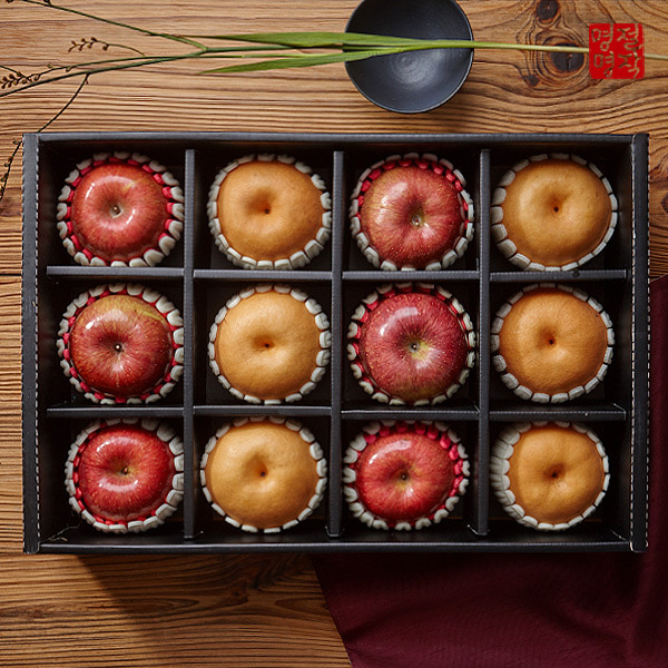 [과일愛][열매나무]과일 선물세트 사과배 혼합 12구 (사과6과+배6과) 5.1kg