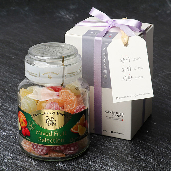★선물케이스포장★캐빈디쉬 하비 과일맛 병사탕 300g (병)