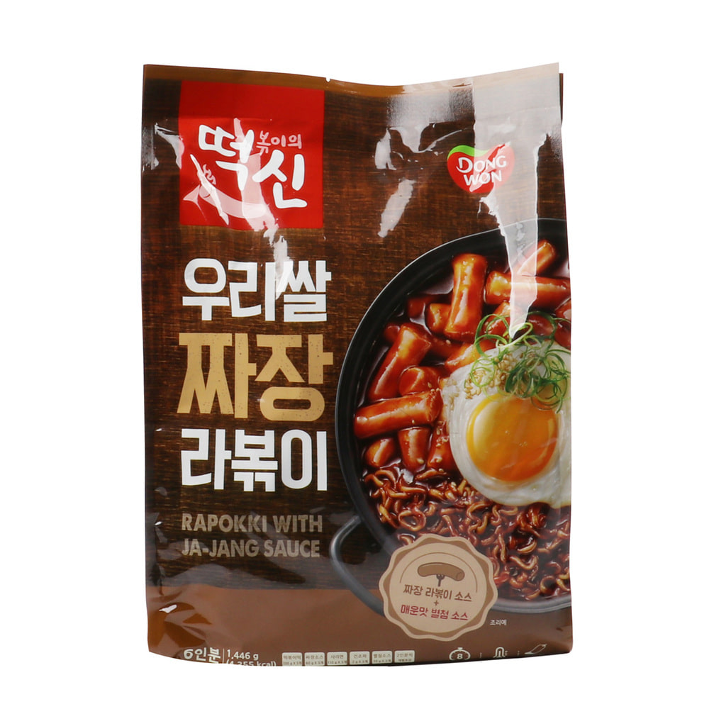 [동원]떡볶이의신 우리쌀 짜장 라볶이 1,446g 6인분