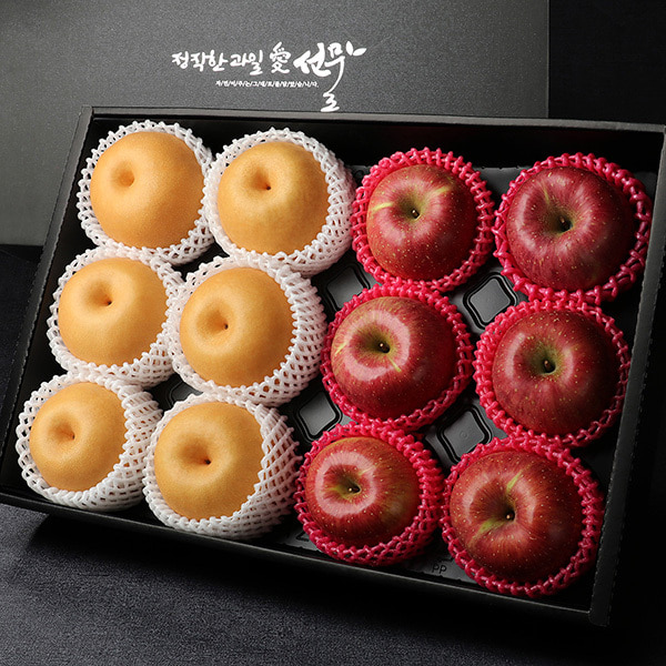 [과일愛]사과/배 선물세트 특A1호 (사과6과/배6과 - 5.4kg)